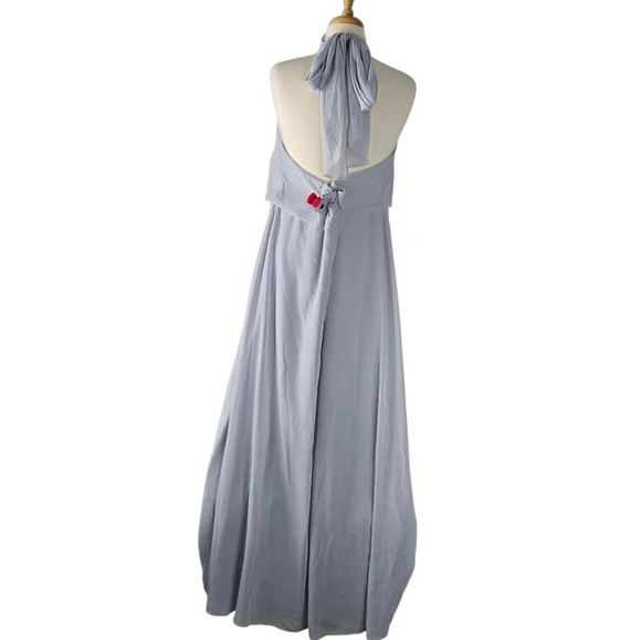 Jenny Yoo Brett A-Line Halter High Neck Chiffon Bridesmaid Formal Dress Size 22 - Picture 4 of 16